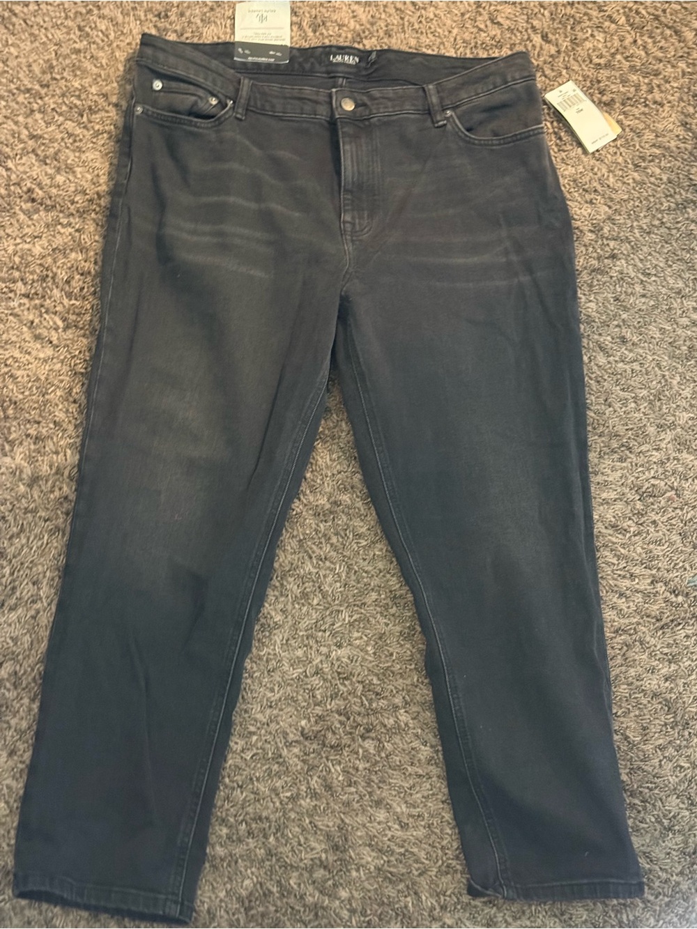 Lauren Ralph Lauren Men's Dark Black Slim Straight Jeans